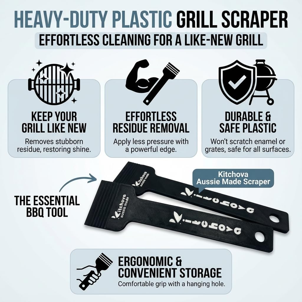Kitchova BBQ Grill Scraper close-up of scraping edge