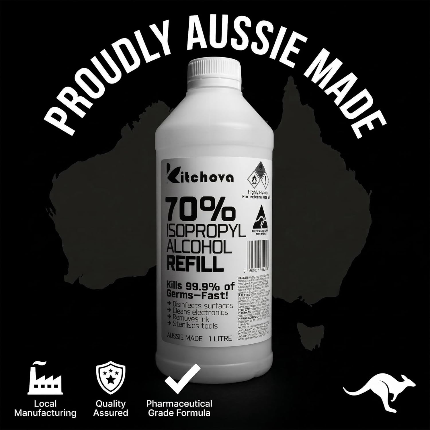 Kitchova 70% IPA Cleaner packaging