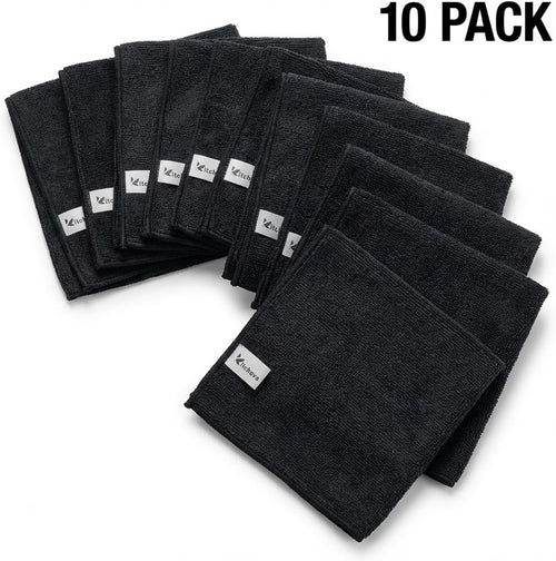Kitchova Black Microfiber Cloth close-up texture