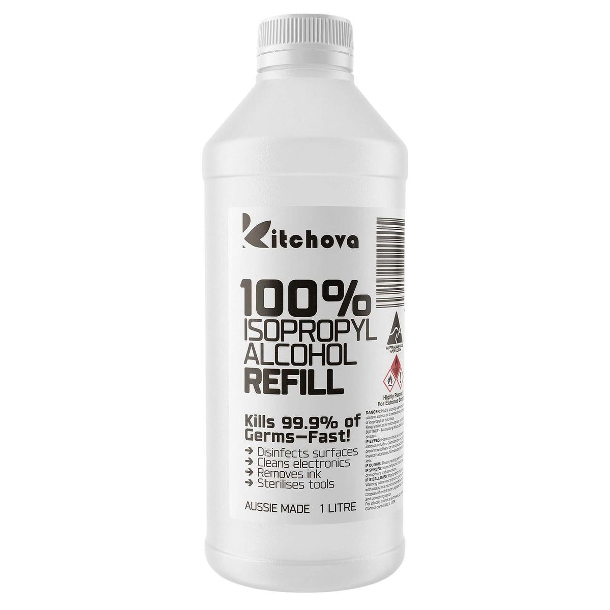 Kitchova 100% Isopropyl Alcohol IPA Cleaner 1L Bottle - Australian Made